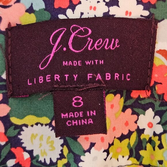 J. Crew Liberty Thorpe Floral High Rise Tie Waist Shorts Size 8 - Picture 11 of 16